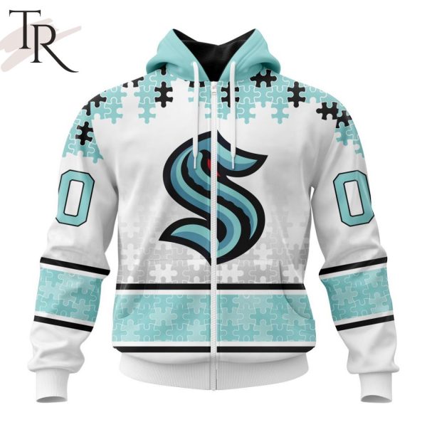 NHL Seattle Kraken Special Autism Awareness Design With Home Jersey Style Hoodie