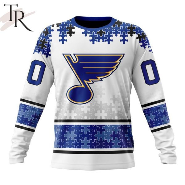 NHL St. Louis Blues Special Autism Awareness Design With Home Jersey Style Hoodie