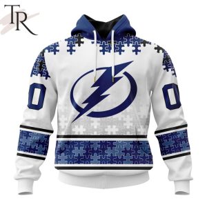 NHL Tampa Bay Lightning Special Autism Awareness Design With Home Jersey Style Hoodie