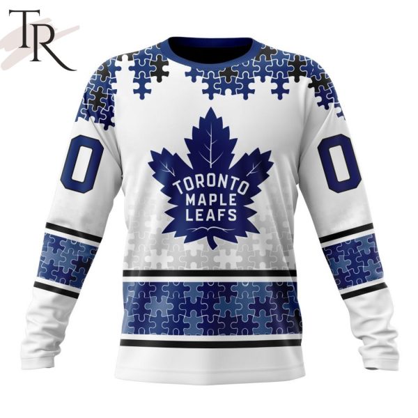 NHL Toronto Maple Leafs Special Autism Awareness Design With Home Jersey Style Hoodie