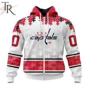 NHL Washington Capitals Special Autism Awareness Design With Home Jersey Style Hoodie