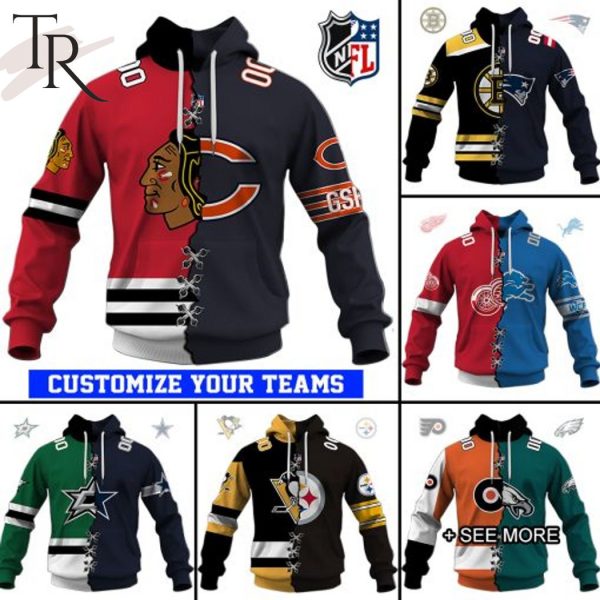 NFL x NHL Special Design Collection Customize Your Teams Hoodie