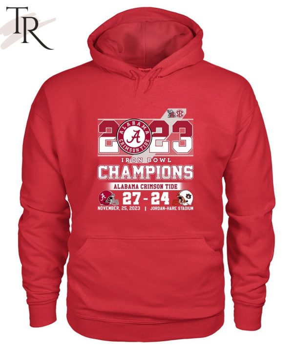 2023 Iron Bowl Champions Alabama Crimson Tide 27 – 24 Auburn Tigers November 25, 2023 Jordan-Hare Stadium T-Shirt