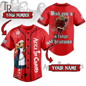Alice In Chains Wish You A Grunge Christmas Custom Baseball Jersey