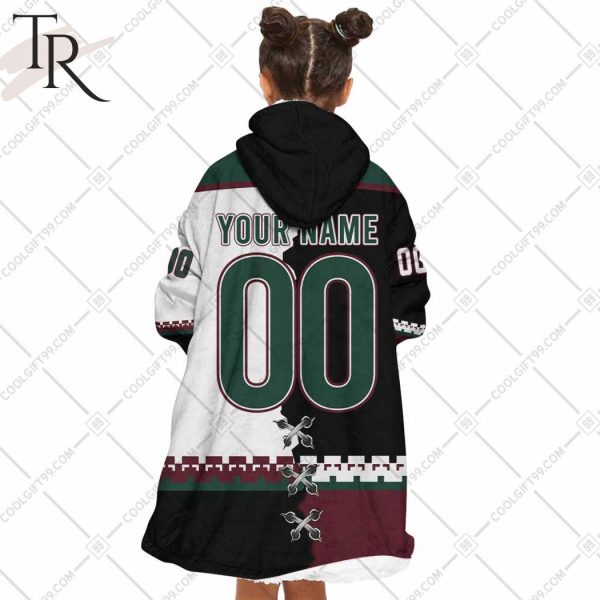 Personalized NHL Arizona Coyotes Mix Jersey Blanket Hoodie