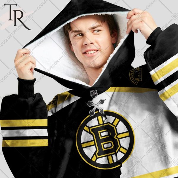 Personalized NHL Boston Bruins Mix Jersey Blanket Hoodie