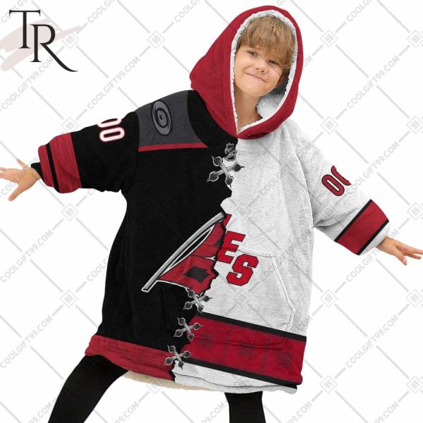 Personalized NHL Carolina Hurricanes Mix Jersey Blanket Hoodie