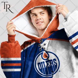 Personalized NHL Edmonton Oilers Mix Jersey Blanket Hoodie
