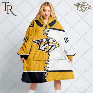 Personalized NHL Nashville Predators Mix Jersey Blanket Hoodie