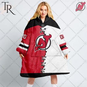 Personalized NHL New Jersey Devils Mix Jersey Blanket Hoodie