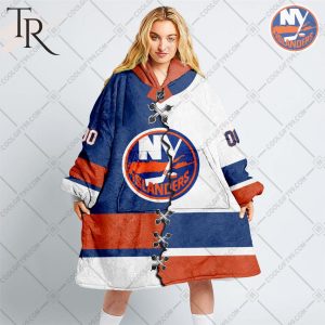 Personalized NHL New York Islanders Mix Jersey Blanket Hoodie