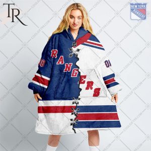 Personalized NHL New York Rangers Mix Jersey Blanket Hoodie