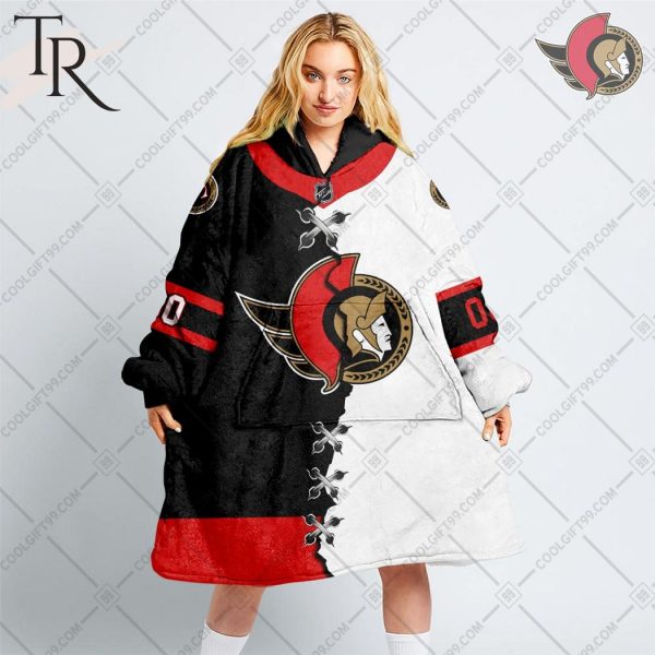 Personalized NHL Ottawa Senators Mix Jersey Blanket Hoodie