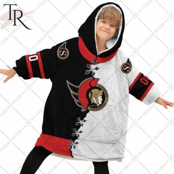 Personalized NHL Ottawa Senators Mix Jersey Blanket Hoodie