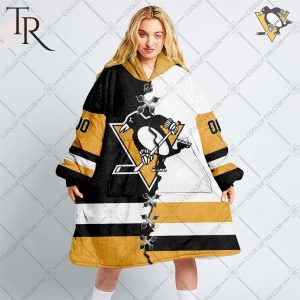 Personalized NHL Pittsburgh Penguins Mix Jersey Blanket Hoodie