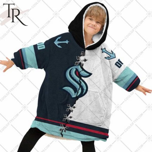 Personalized NHL Seattle Kraken Mix Jersey Blanket Hoodie