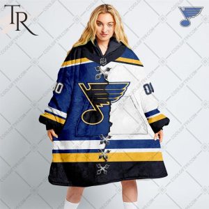 Personalized NHL St. Louis Blues Mix Jersey Blanket Hoodie