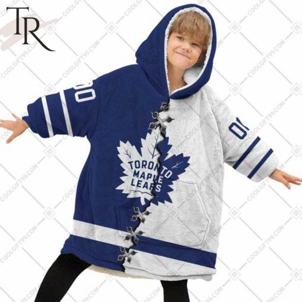 Personalized NHL Toronto Maple Leafs Mix Jersey Blanket Hoodie