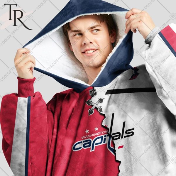 Personalized NHL Washington Capitals Mix Jersey Blanket Hoodie