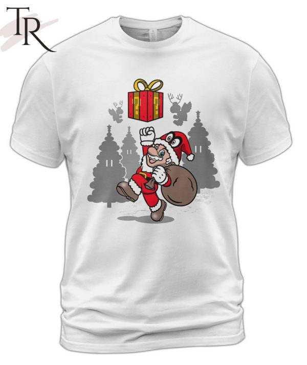 Nintendo Super Merry O Funy Super Mario Santa Claus Christmas T-Shirt