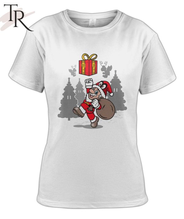 Nintendo Super Merry O Funy Super Mario Santa Claus Christmas T-Shirt