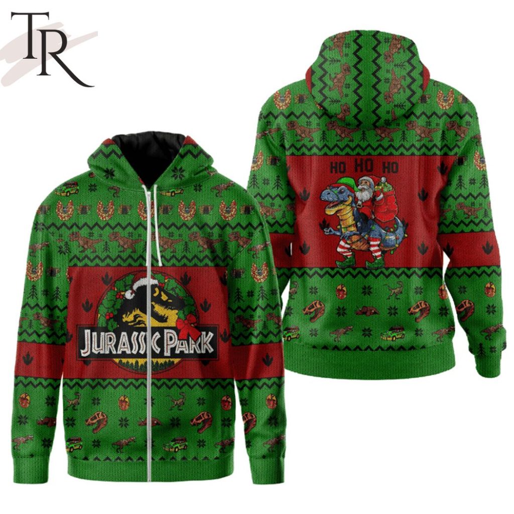 Jurassic Park Ho Ho Ho Christmas Hoodie - Torunstyle