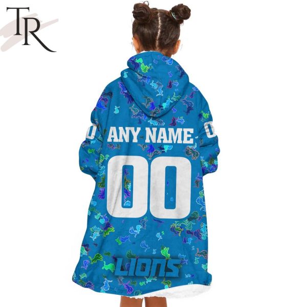 Personalized NFL Detroit Lions With A Bold and Dense Logo Design Hoodie Blanket