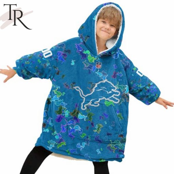 Personalized NFL Detroit Lions With A Bold and Dense Logo Design Hoodie Blanket