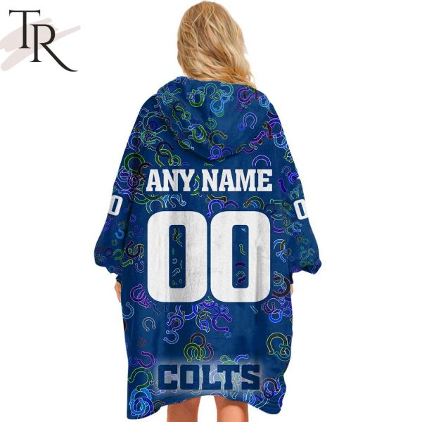 Personalized NFL Indianapolis Colts With A Bold and Dense Logo Design Hoodie Blanket