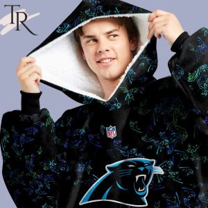 Personalized NFL Carolina Panthers With A Bold and Dense Logo Design Hoodie Blanket