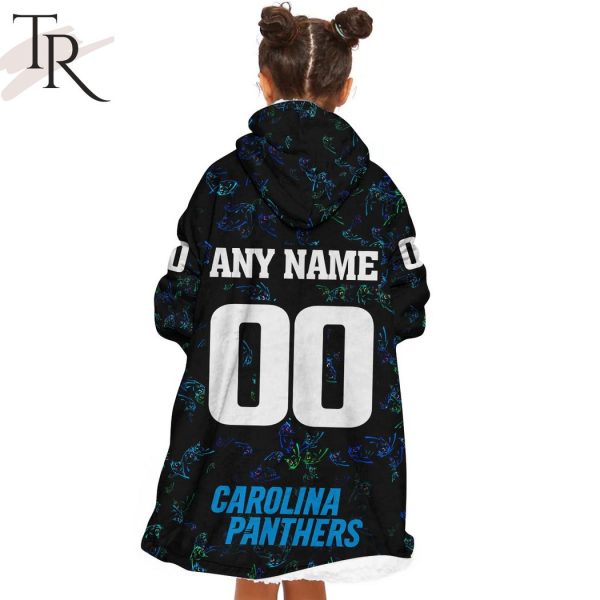Personalized NFL Carolina Panthers With A Bold and Dense Logo Design Hoodie Blanket