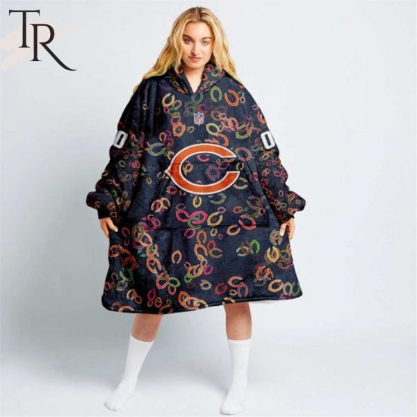 Personalized NFL Chicago Bears With A Bold and Dense Logo Design Hoodie Blanket