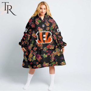 Personalized NFL Cincinnati Bengals With A Bold and Dense Logo Design Hoodie Blanket