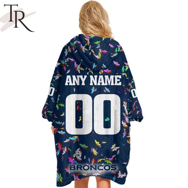 Personalized NFL Denver Broncos With A Bold and Dense Logo Design Hoodie Blanket