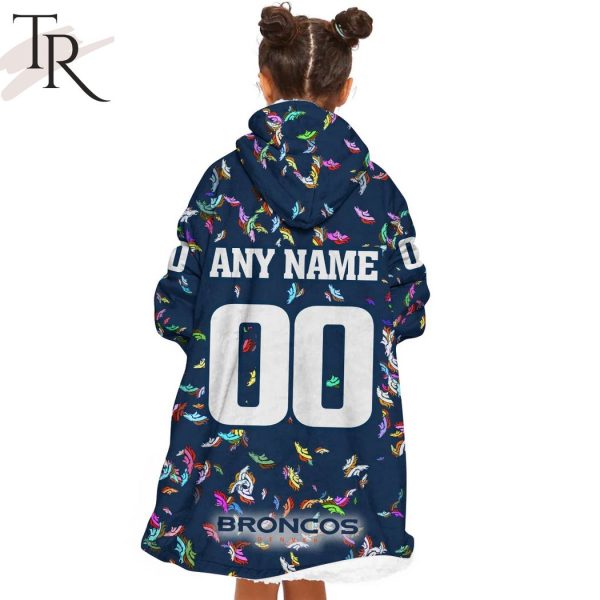 Personalized NFL Denver Broncos With A Bold and Dense Logo Design Hoodie Blanket