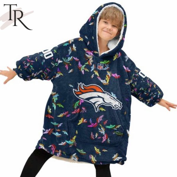 Personalized NFL Denver Broncos With A Bold and Dense Logo Design Hoodie Blanket