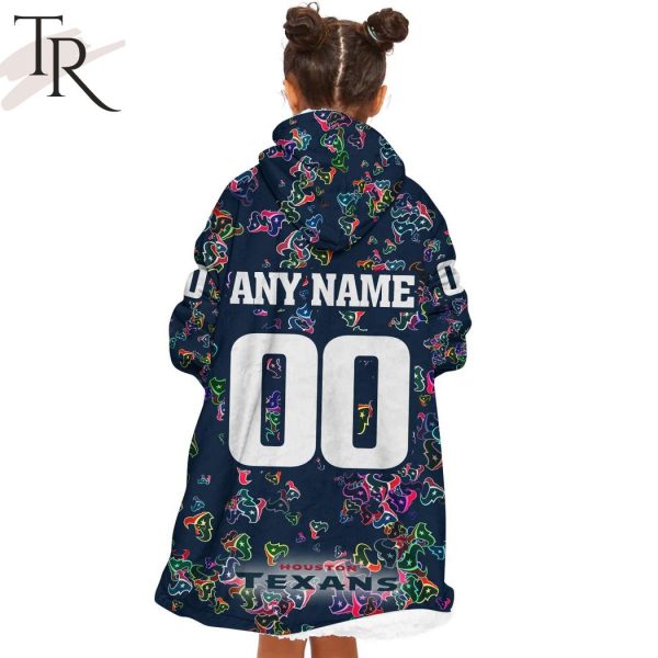 Personalized NFL Houston Texans With A Bold and Dense Logo Design Hoodie Blanket