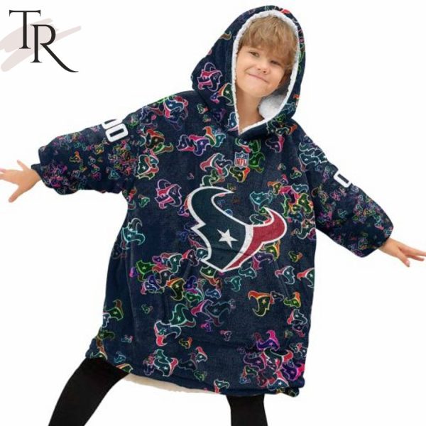 Personalized NFL Houston Texans With A Bold and Dense Logo Design Hoodie Blanket