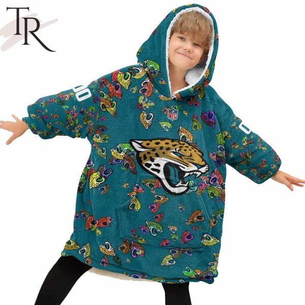 Personalized NFL Jacksonville Jaguars With A Bold and Dense Logo Design Hoodie Blanket