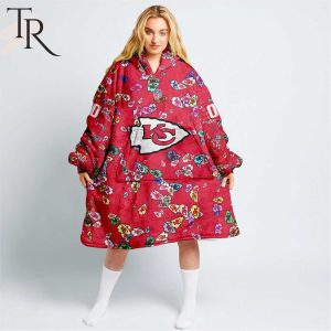 Personalized NFL Kansas City Chiefs With A Bold and Dense Logo Design Hoodie Blanket