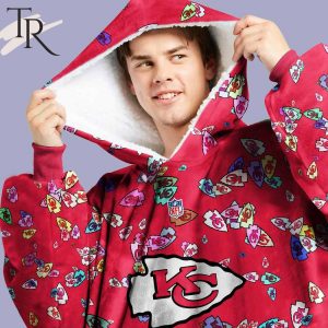 Personalized NFL Kansas City Chiefs With A Bold and Dense Logo Design Hoodie Blanket