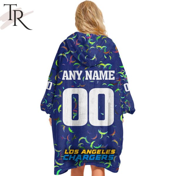 Personalized NFL Los Angeles Chargers With A Bold and Dense Logo Design Hoodie Blanket