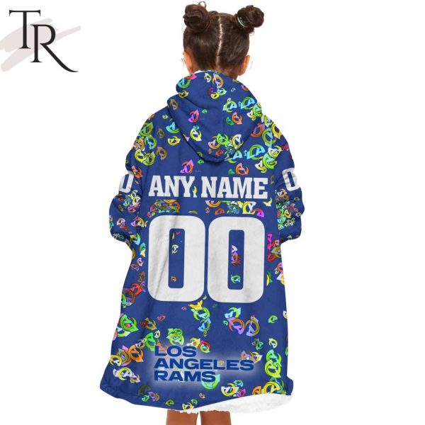 Personalized NFL Los Angeles Rams With A Bold and Dense Logo Design Hoodie Blanket