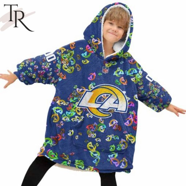 Personalized NFL Los Angeles Rams With A Bold and Dense Logo Design Hoodie Blanket