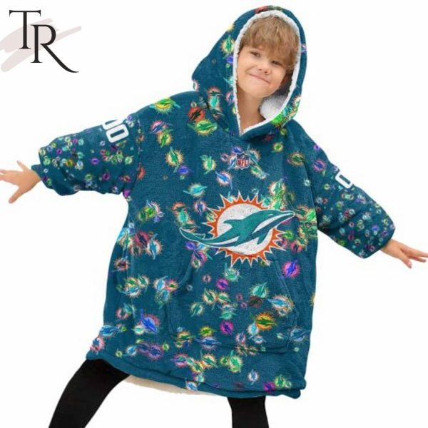 Personalized NFL Miami Dolphins With A Bold and Dense Logo Design Hoodie Blanket