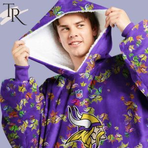 Personalized NFL Minnesota Vikings With A Bold and Dense Logo Design Hoodie Blanket