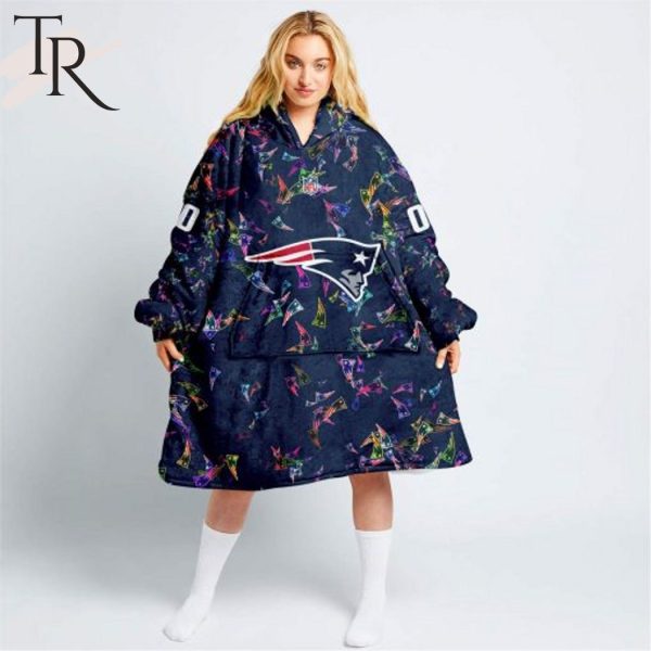 Personalized NFL New England Patriots With A Bold and Dense Logo Design Hoodie Blanket