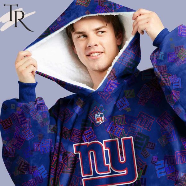 Personalized NFL New York Giants With A Bold and Dense Logo Design Hoodie Blanket