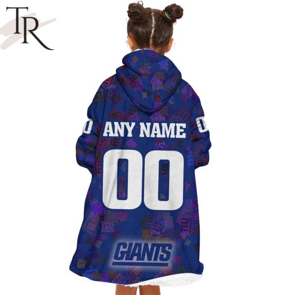 Personalized NFL New York Giants With A Bold and Dense Logo Design Hoodie Blanket