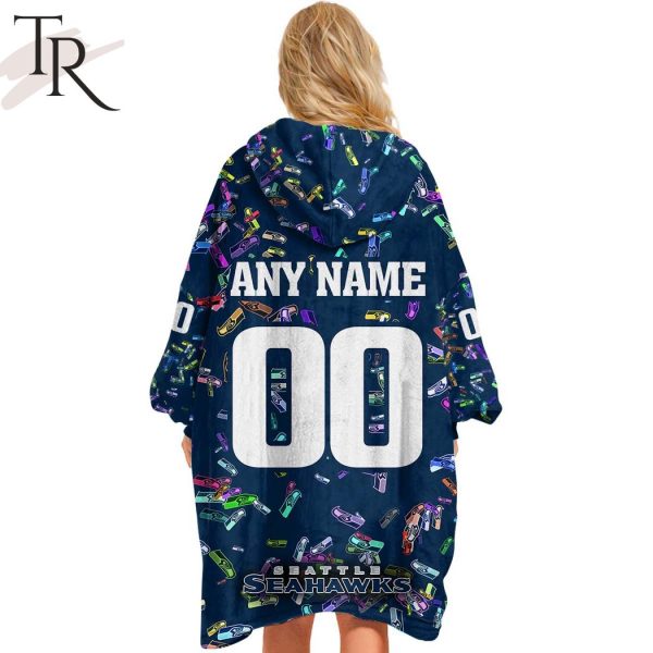 Personalized NFL Seattle Seahawks With A Bold and Dense Logo Design Hoodie Blanket